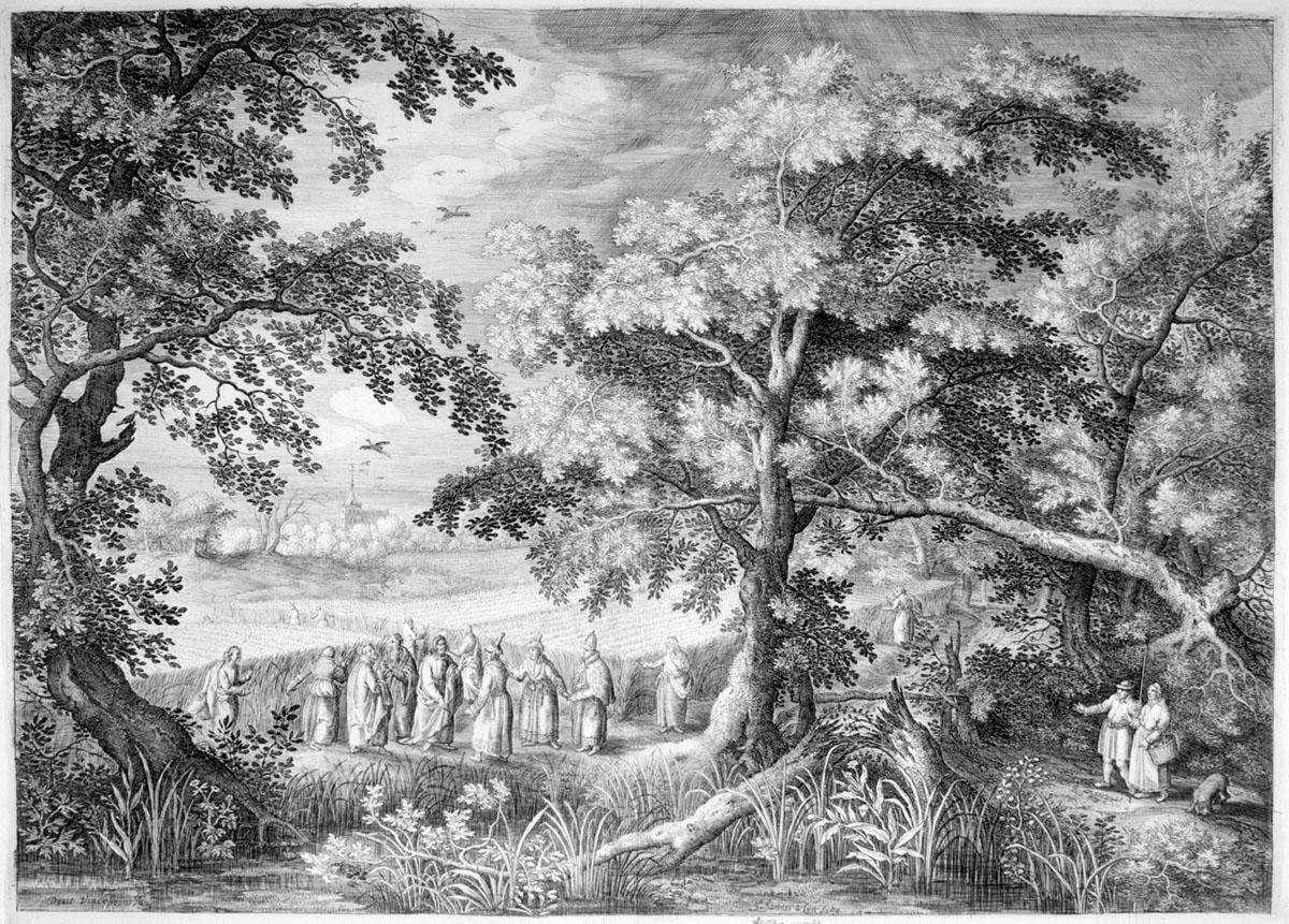 Christ and His Disciples Harvesting on the Sabbath - Print by (After) David Vinckboons