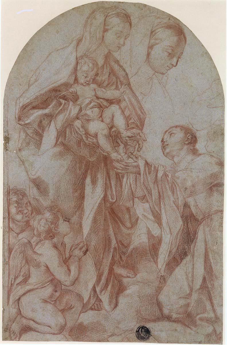 Madonna and Child and Saint with Two Angels - Art by Carlo Maratta
