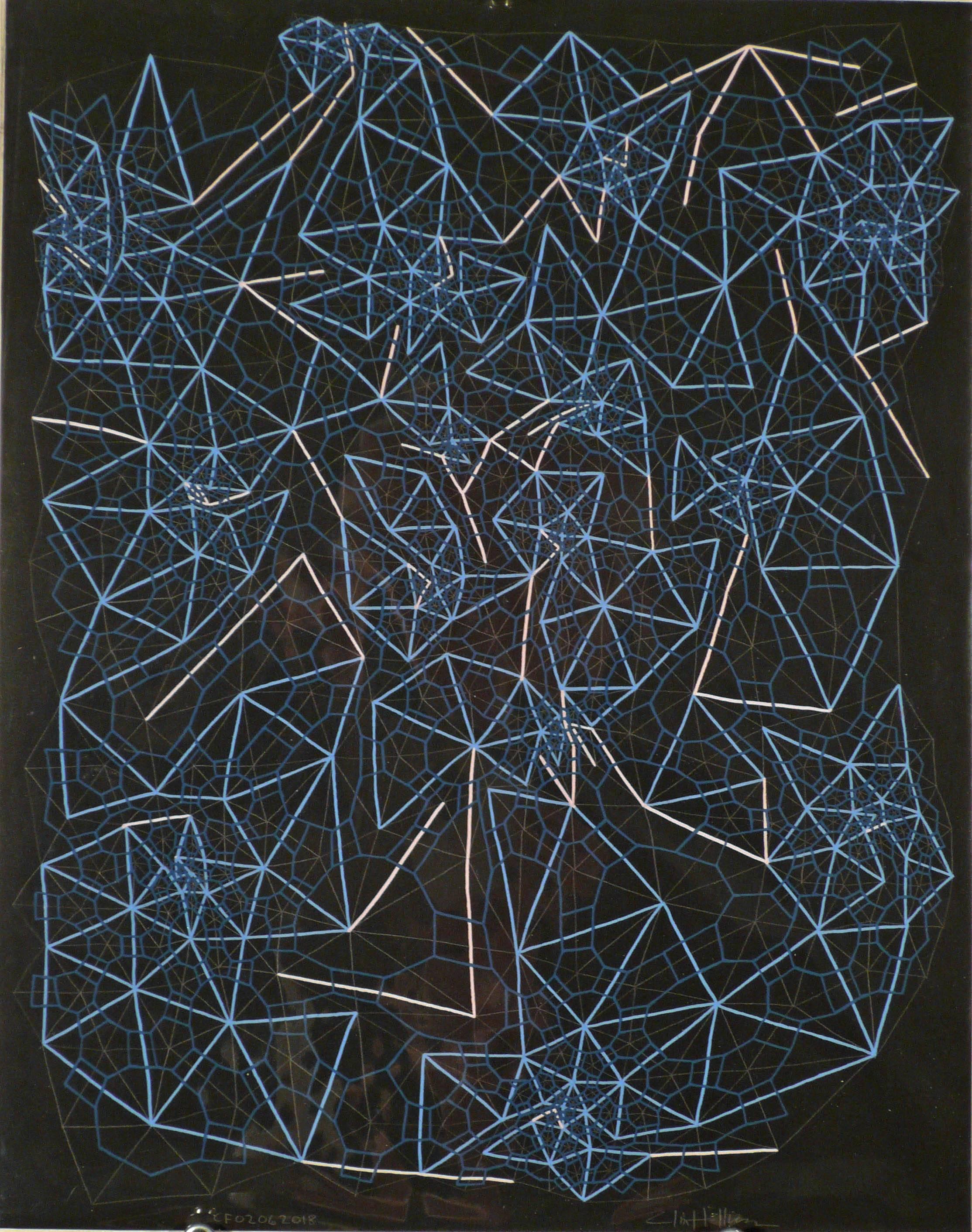 Clint Fulkerson Abstract Drawing - CF02062018 FRAGMENTS 2 BLUE