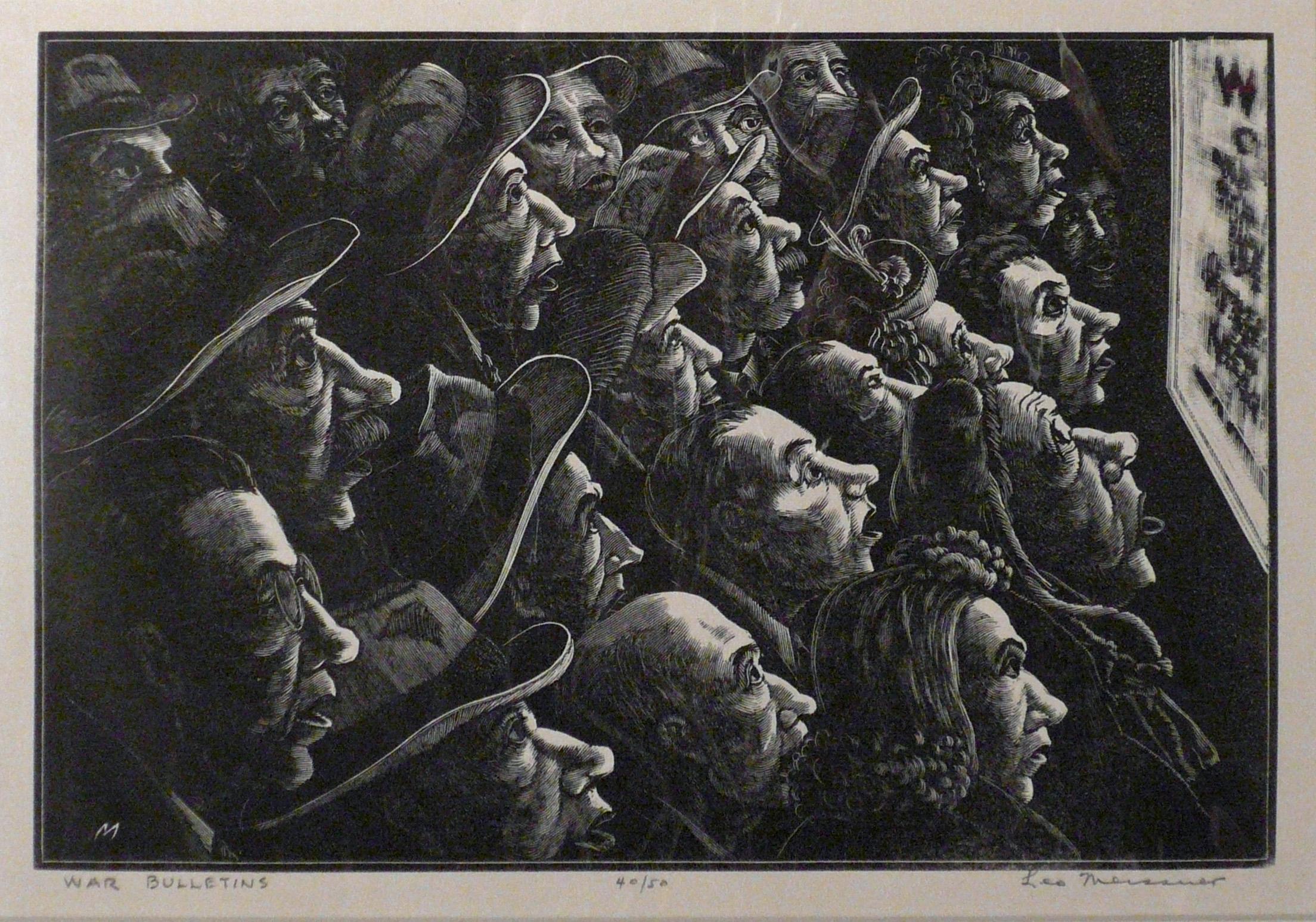 Leo Meissner Figurative Print - WAR BULLETINS