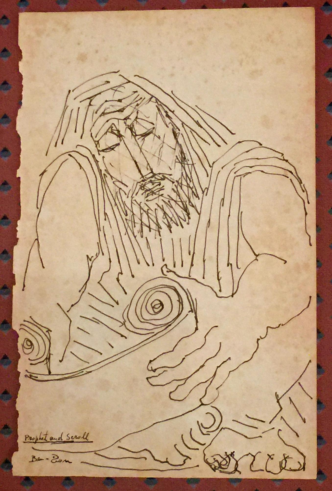 Ben-Zion Figurative Art - PROPHET AND SCROLL