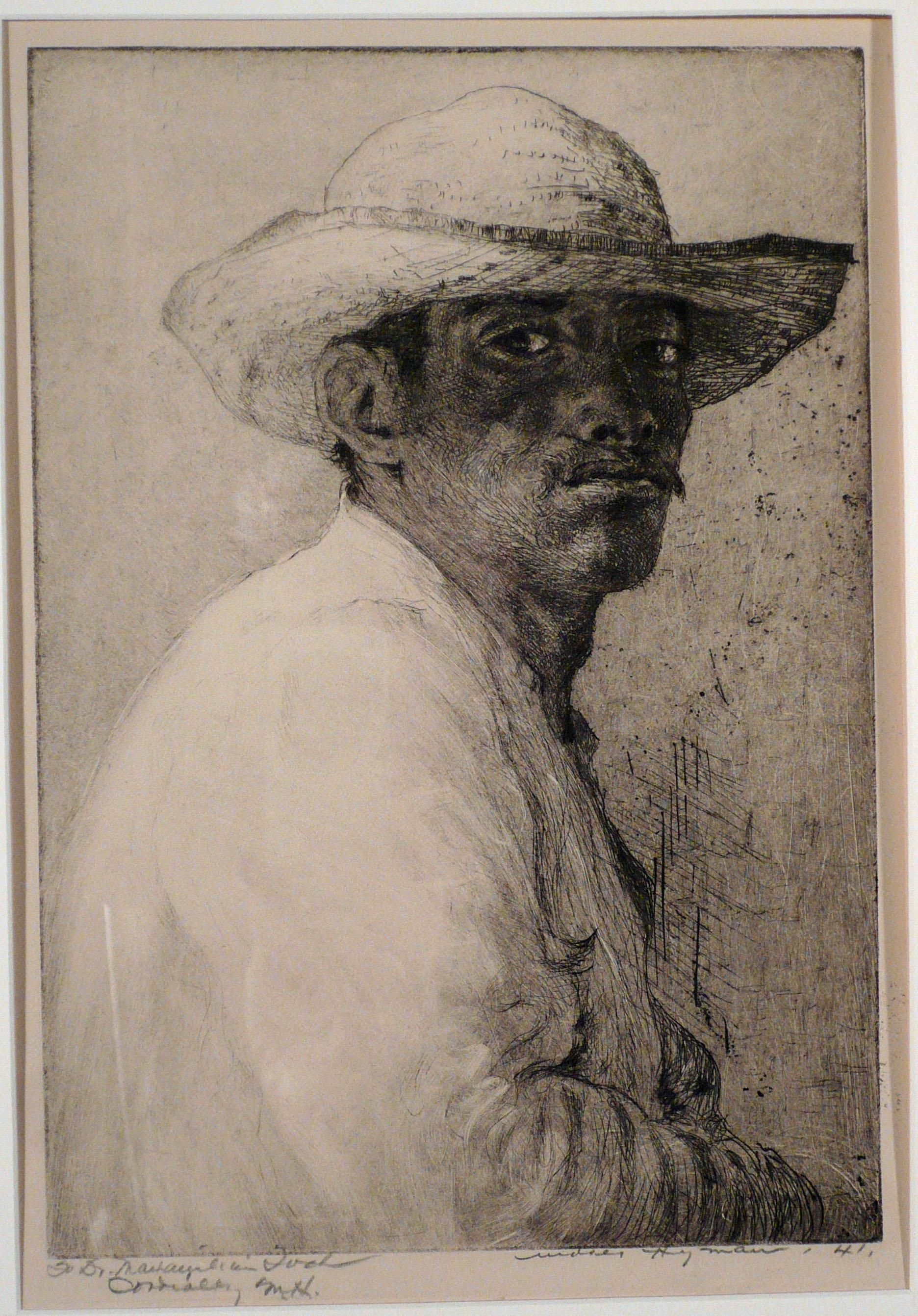 Moses Hyman Portrait Print - UNTITLED PORTRAIT