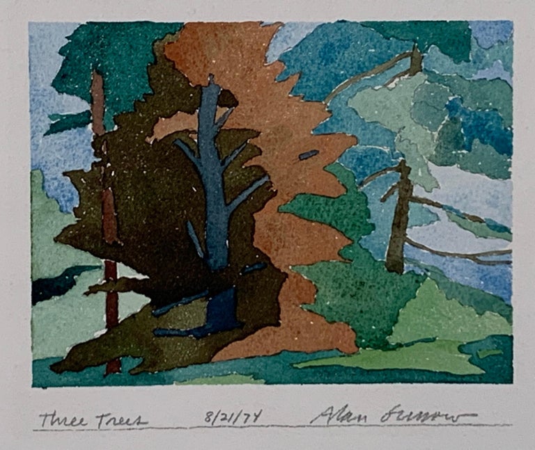 Alan Gussow Landscape Art - THREE TREES