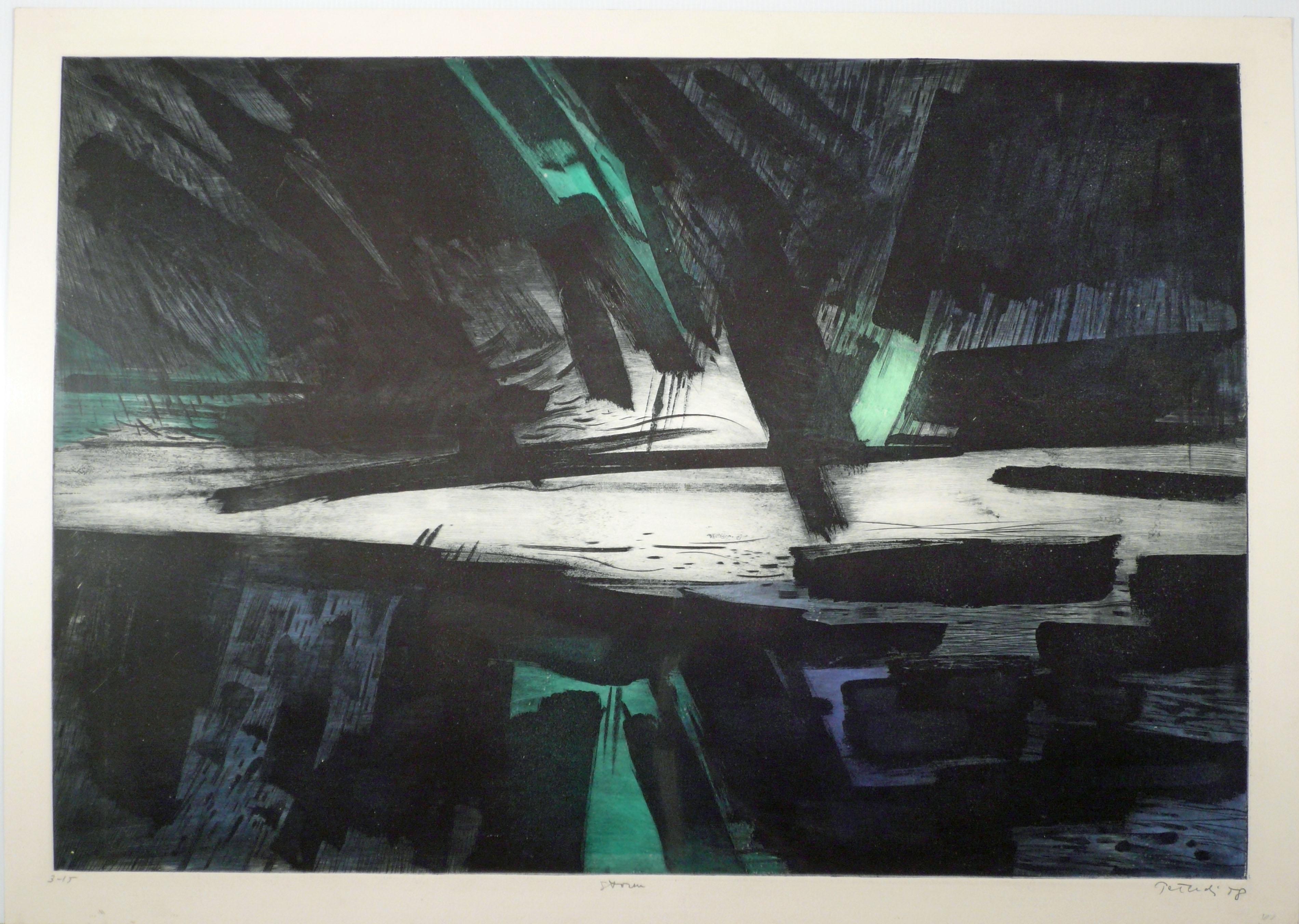 Gabor Peterdi Abstract Print - THE STORM