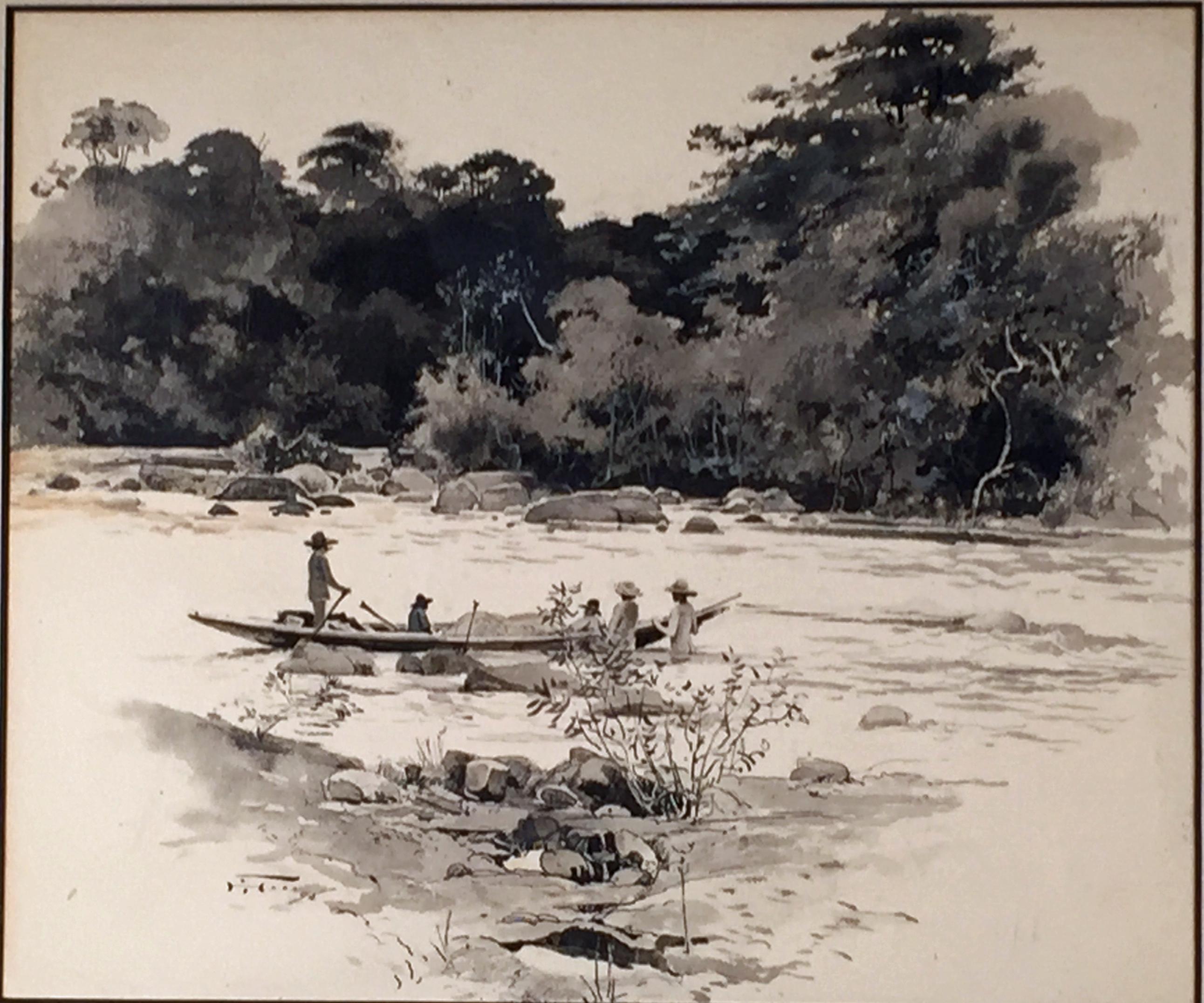 Harry Fenn Landscape Art - A VENEZUELAN STATION and THE FALLS OF "EL NEGRO" CUYUNI RIVER