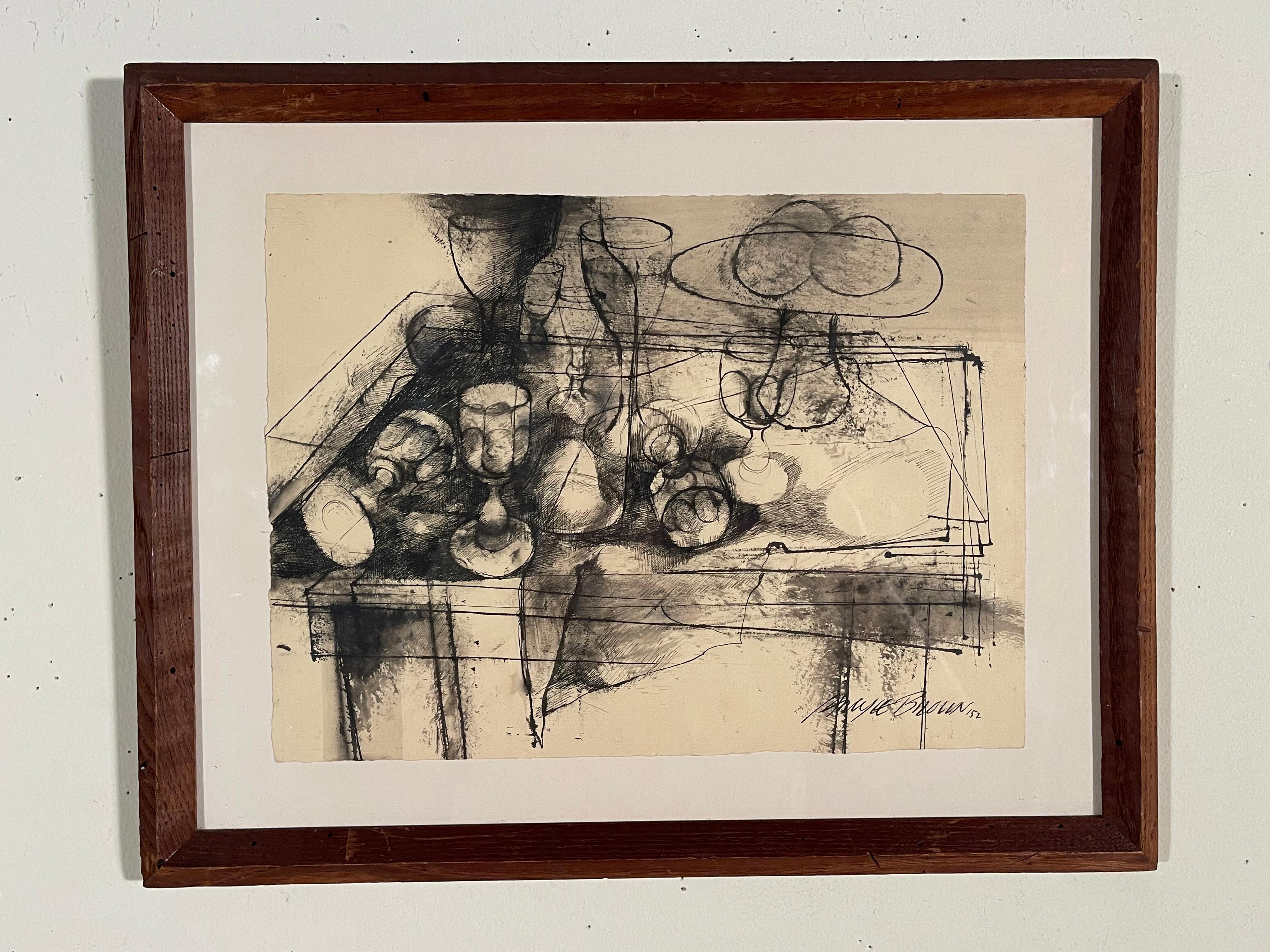 TISCHSTILLLEBEN MIT GLÄSERN – Art von Carlyle Brown