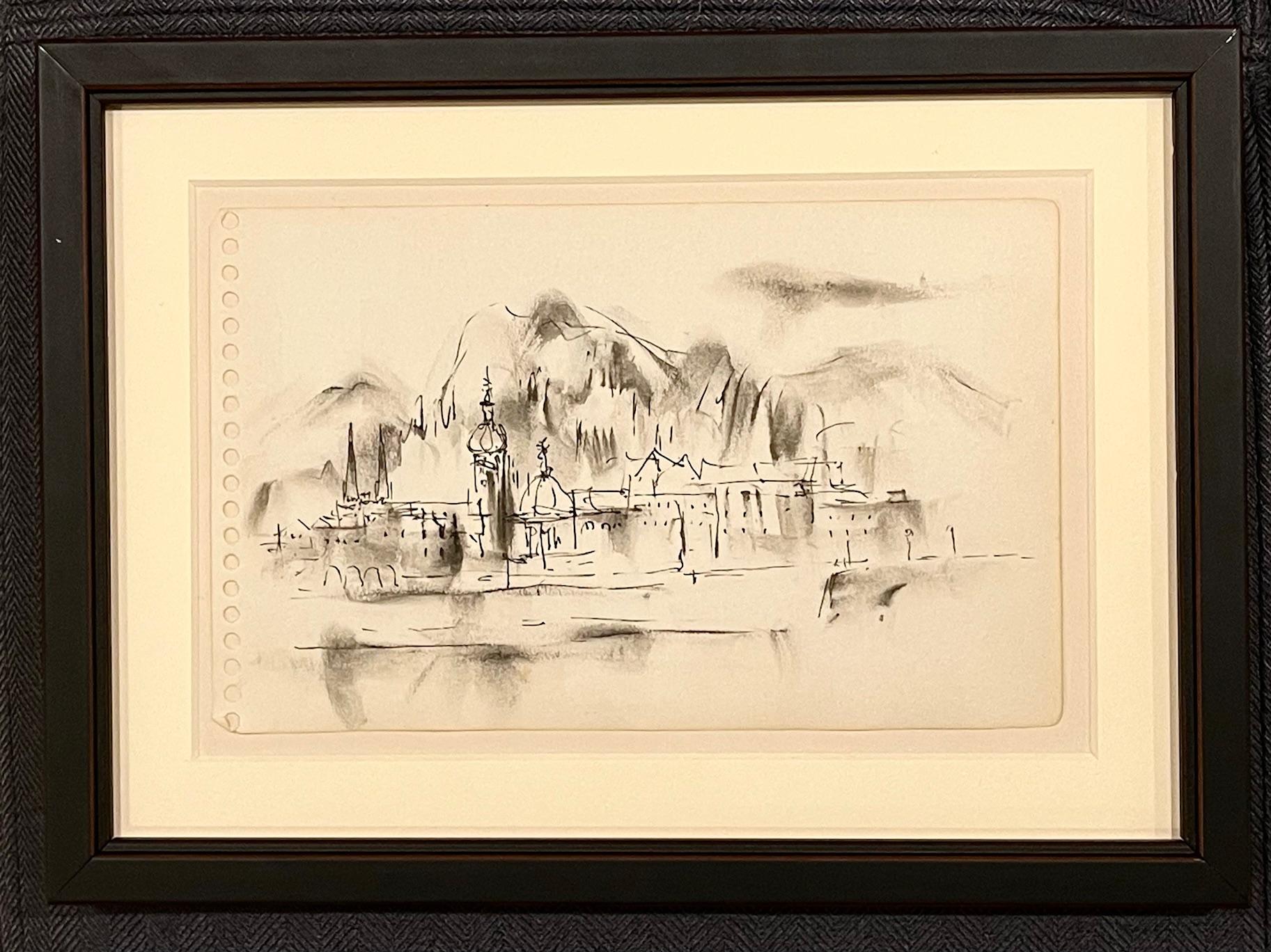 William Thon Landscape Art – UNBETITELTES SKIZZENBUCH ZEICHNUNG #16