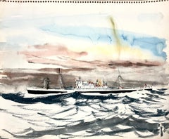 UNTITLED (DRAWING OF A BOAT #2; LIKELY IN ITALY)