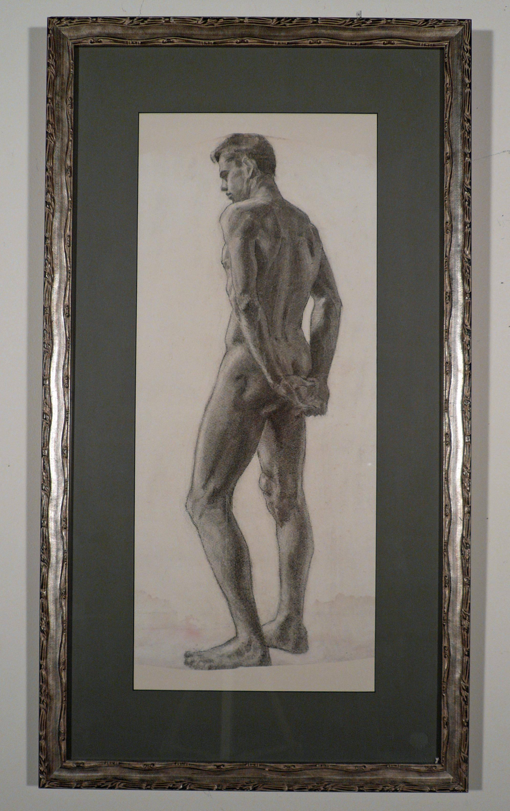 STANDING MALE NUDE - Art by Unknown