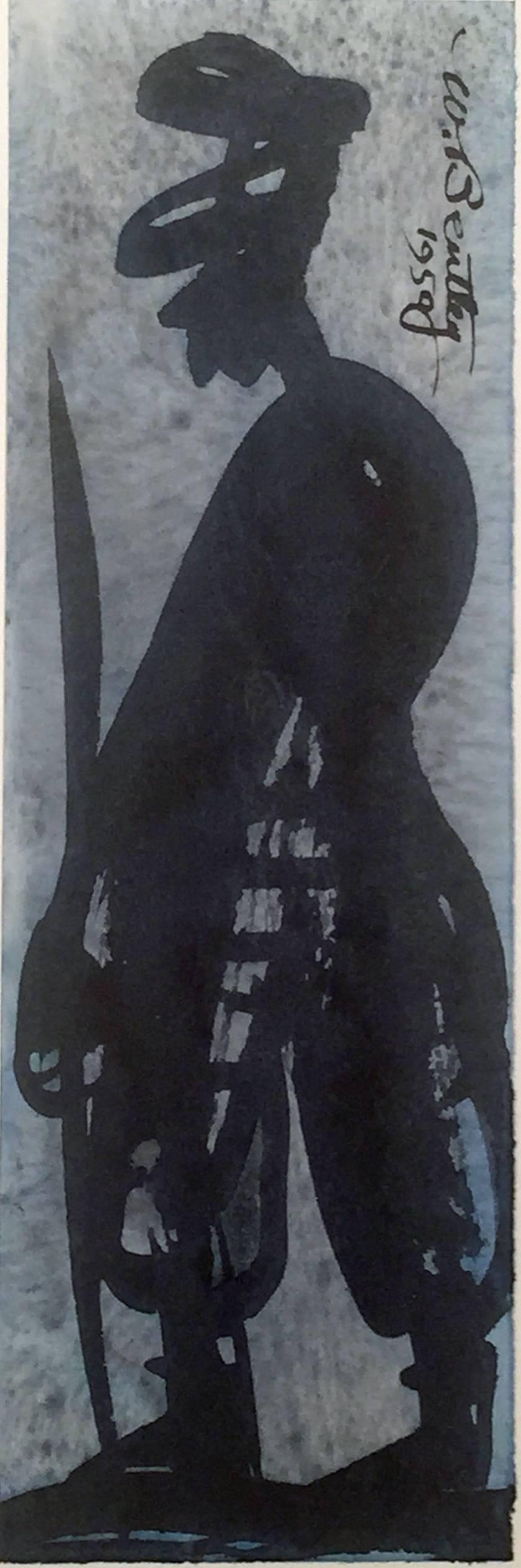Bentley, Harvey Wilder (aka Wilder Bentley the Elder, 1900-1990. 
SEVEN DRAWINGS. Sumi ink and brush, 1948-51. 
Each signed and dated in the artist's flowing handwriting, and with his red chop; 
four (Centaur, A Human Lectern, Desolate Woman, and