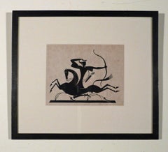 SILHOUETTE OF A GREEK ARCHER ON HORSEBACK