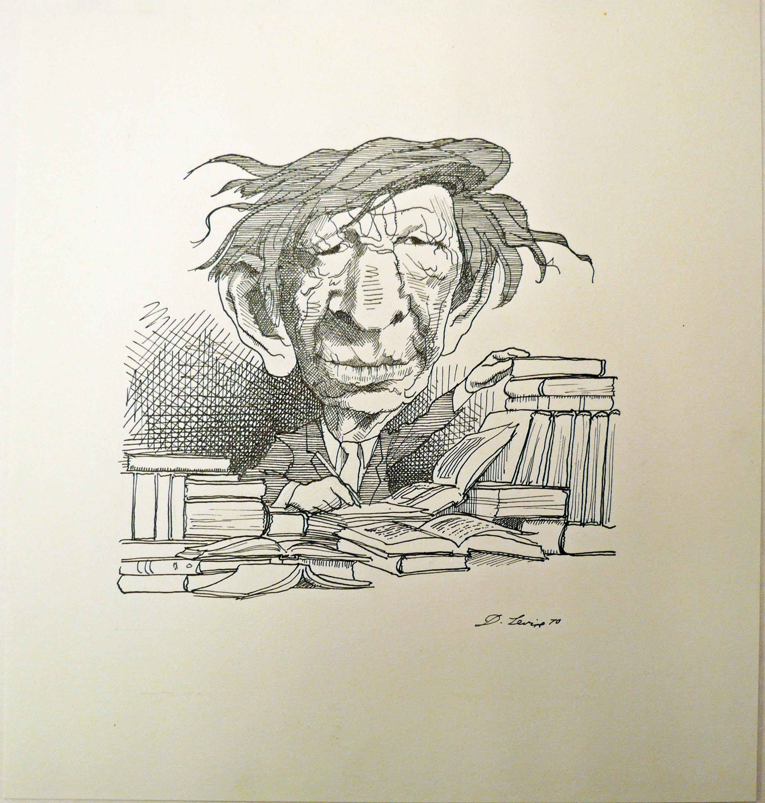 David Levine Portrait - W. H. AUDEN