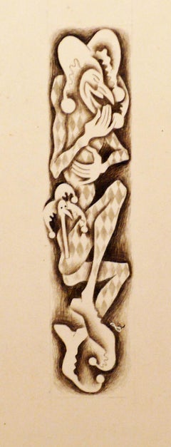 COMEDIA DEL ARTE - TWO DRAWINGS.