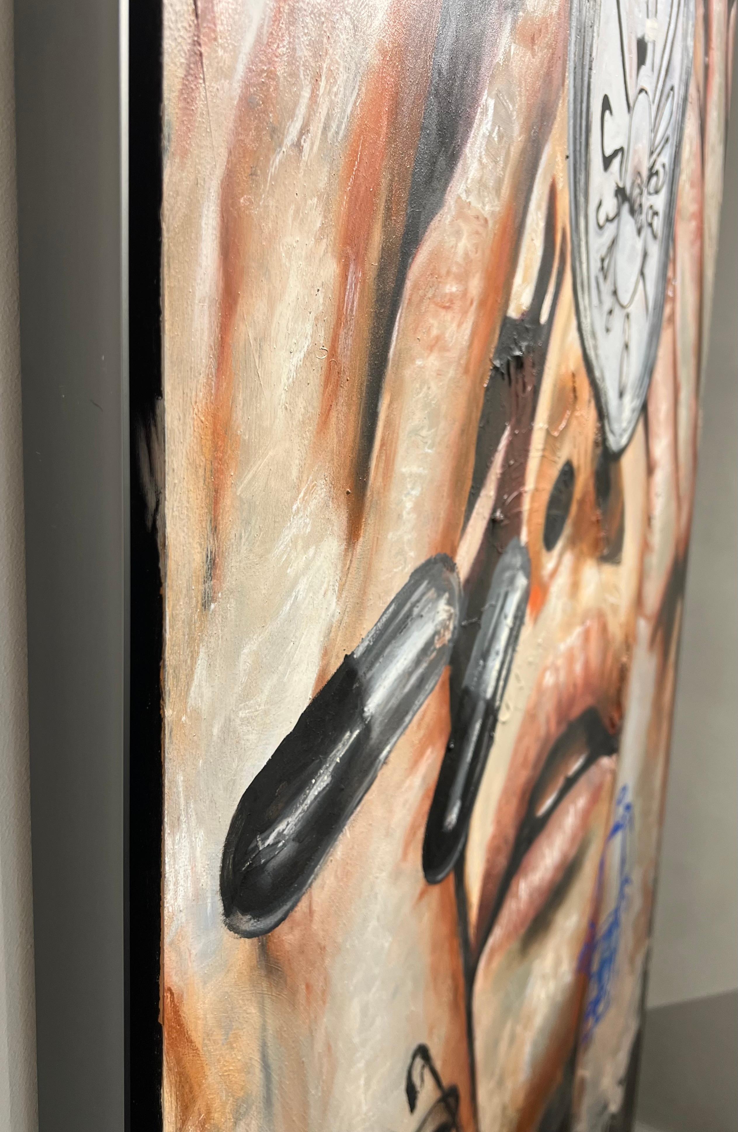 Si tratta di un'opera d'arte dipinta a mano ad olio e tecnica mista su tela dalla star di internet Mad Charcoal.
An He è rappresentato dalla Krause Gallery di New York. 

