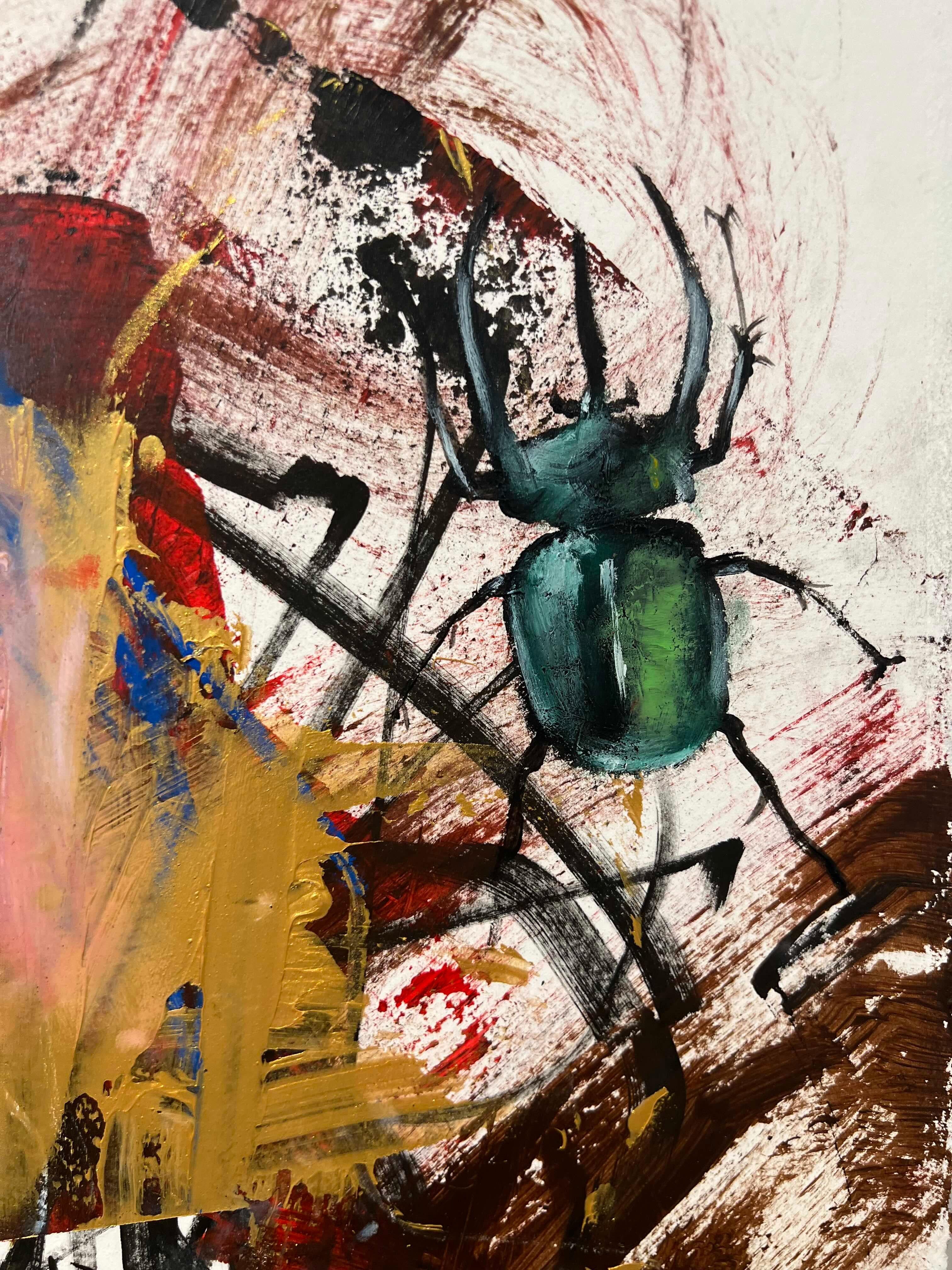 Dies ist ein handgemaltes Öl und gemischte Medien Kunstwerk auf Papier von Internet-Sensation mad charcoal professionell 
Er wird vertreten durch Krause Gallery NYC 
das Kunstwerk wird gerollt und in einer Röhre verschickt 
seine Unterschrift auf