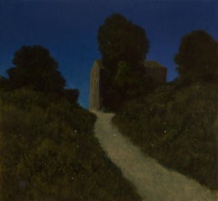 Fireflies, Old Perithia, Corfu  - 21st century, Contemporary, Oil, Landscape 