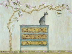 Captive Bird - Contemporary - animal painting - figurative art