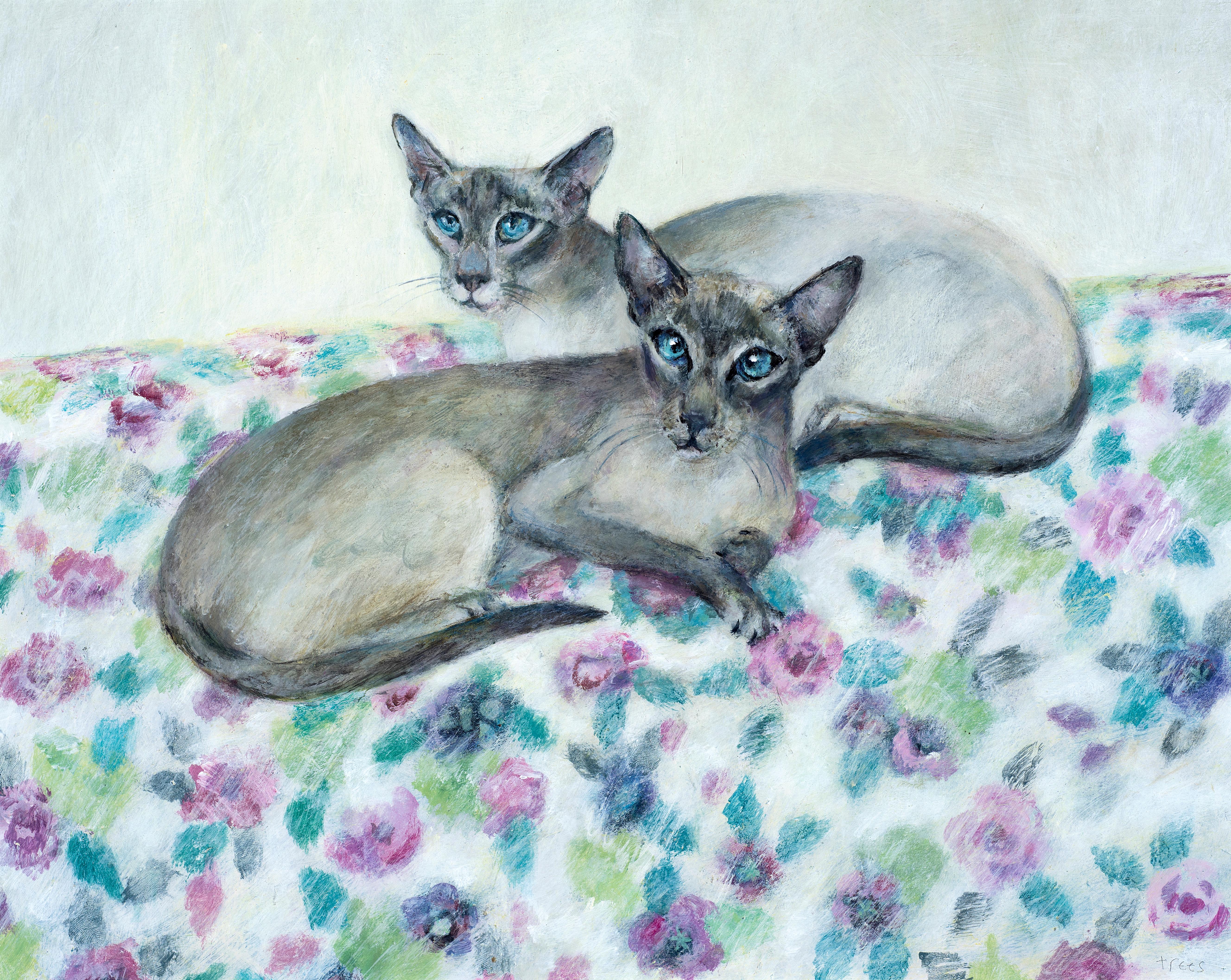 Tracy Rees Figurative Painting - Siamese