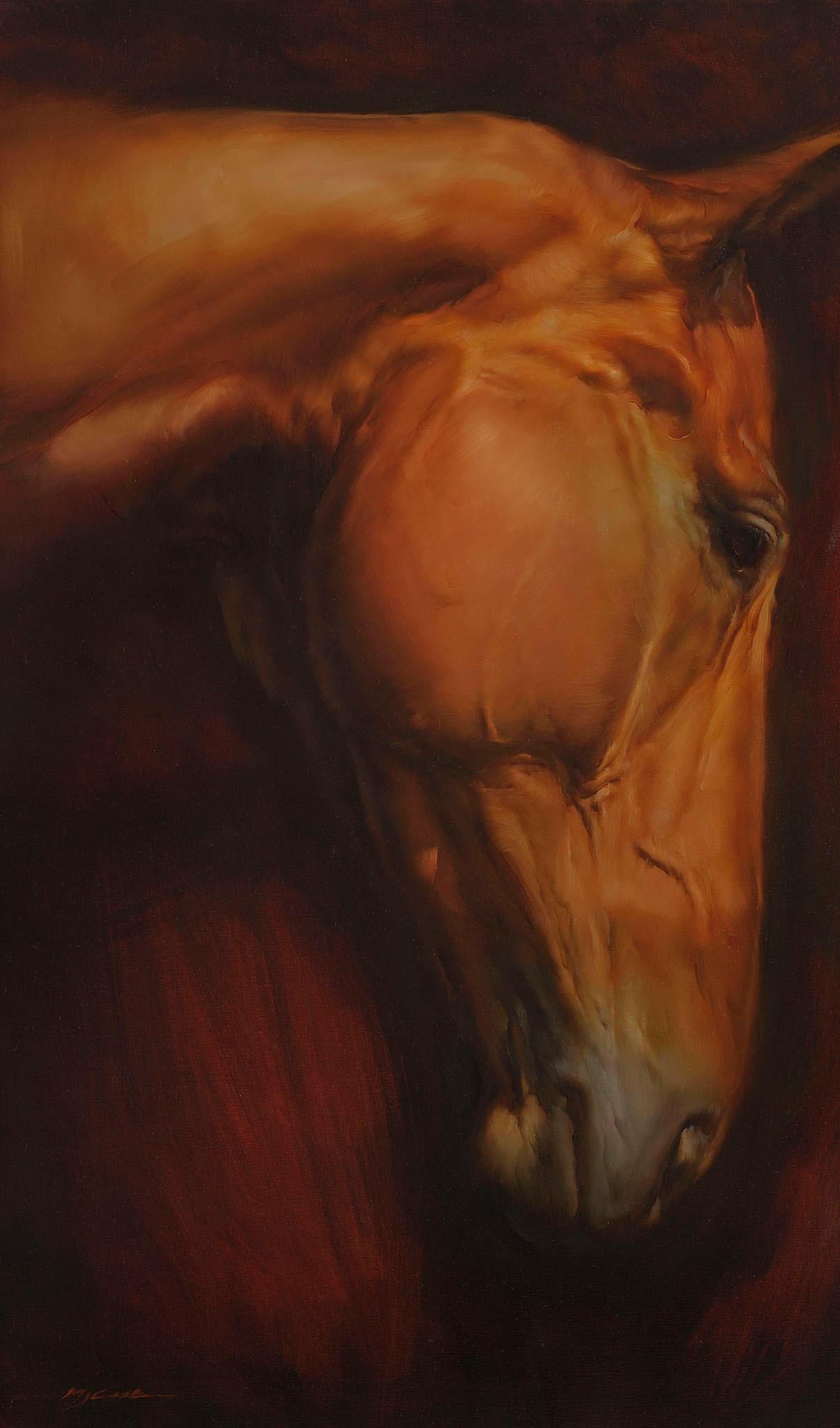 Michael J Austin Animal Painting - Head XII - horse painting - contemporary - figurative art