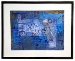 Abstract Painting by Antonio Carreno, 'Blue Light'