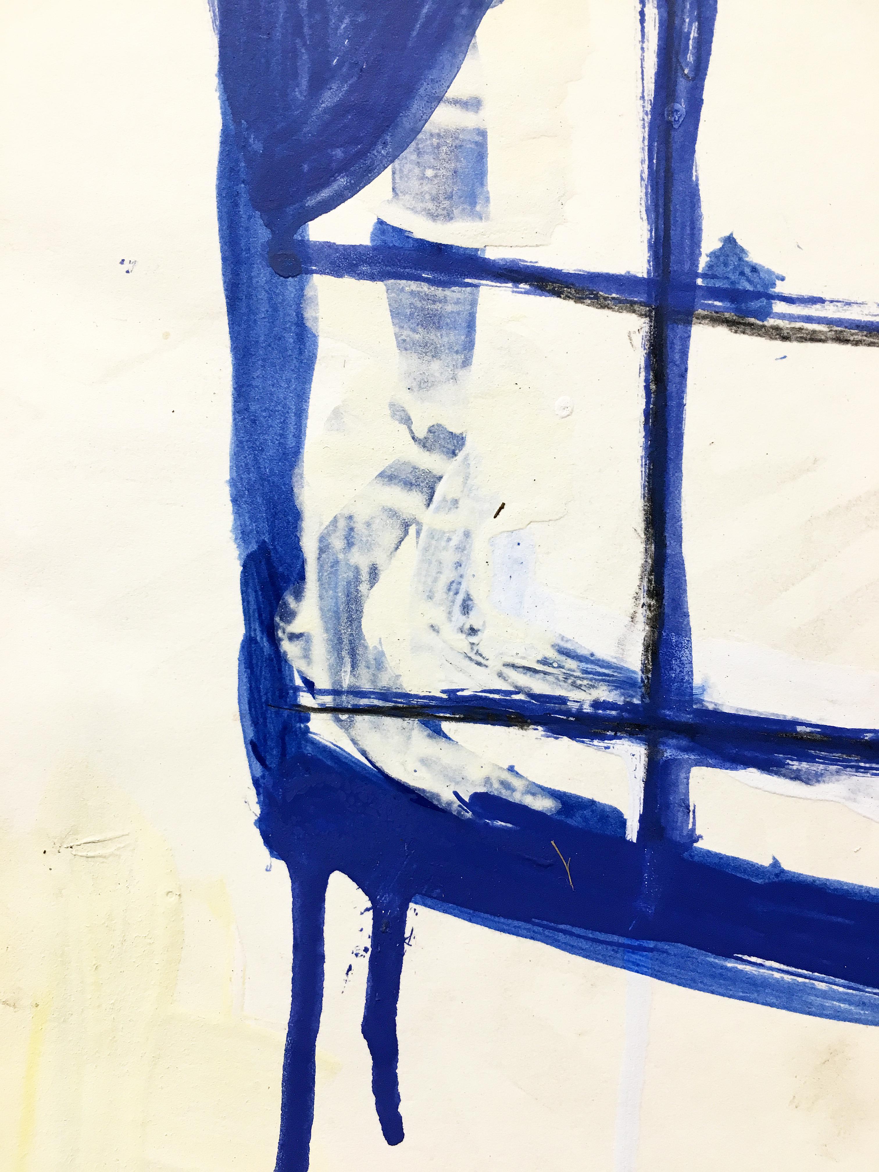 Mixed media painting of cake, Gary Komarin, Cake (White & Blue) 4