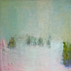 Oil & cold wax painting, Sandrine Kern, Pink Daze