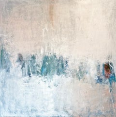 Oil & cold wax painting, Sandrine Kern, Winter White Out