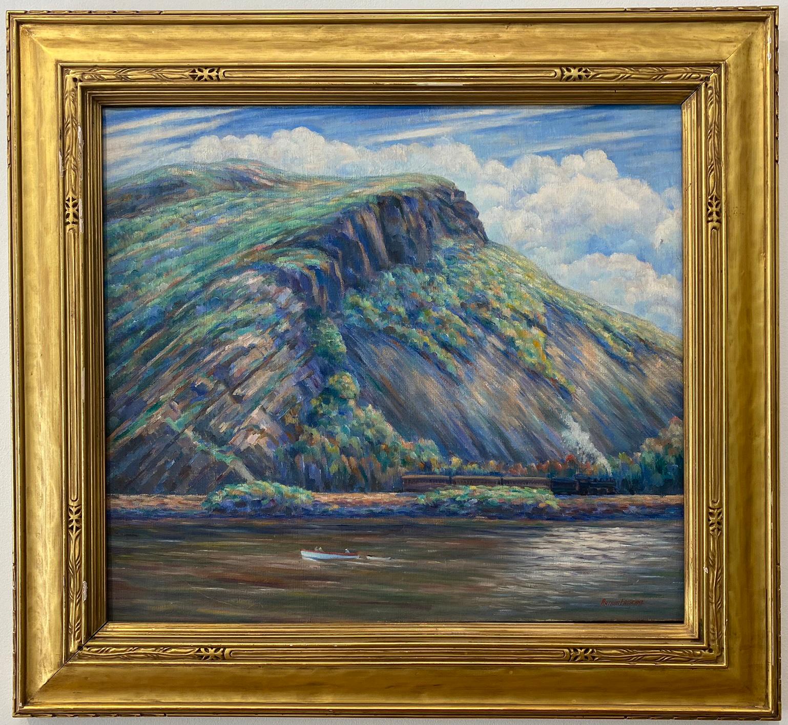 Landschaftsgemälde von Arthur Frischke aus den 1930er Jahren 'Crows-Nest Mountain'. im Angebot 1