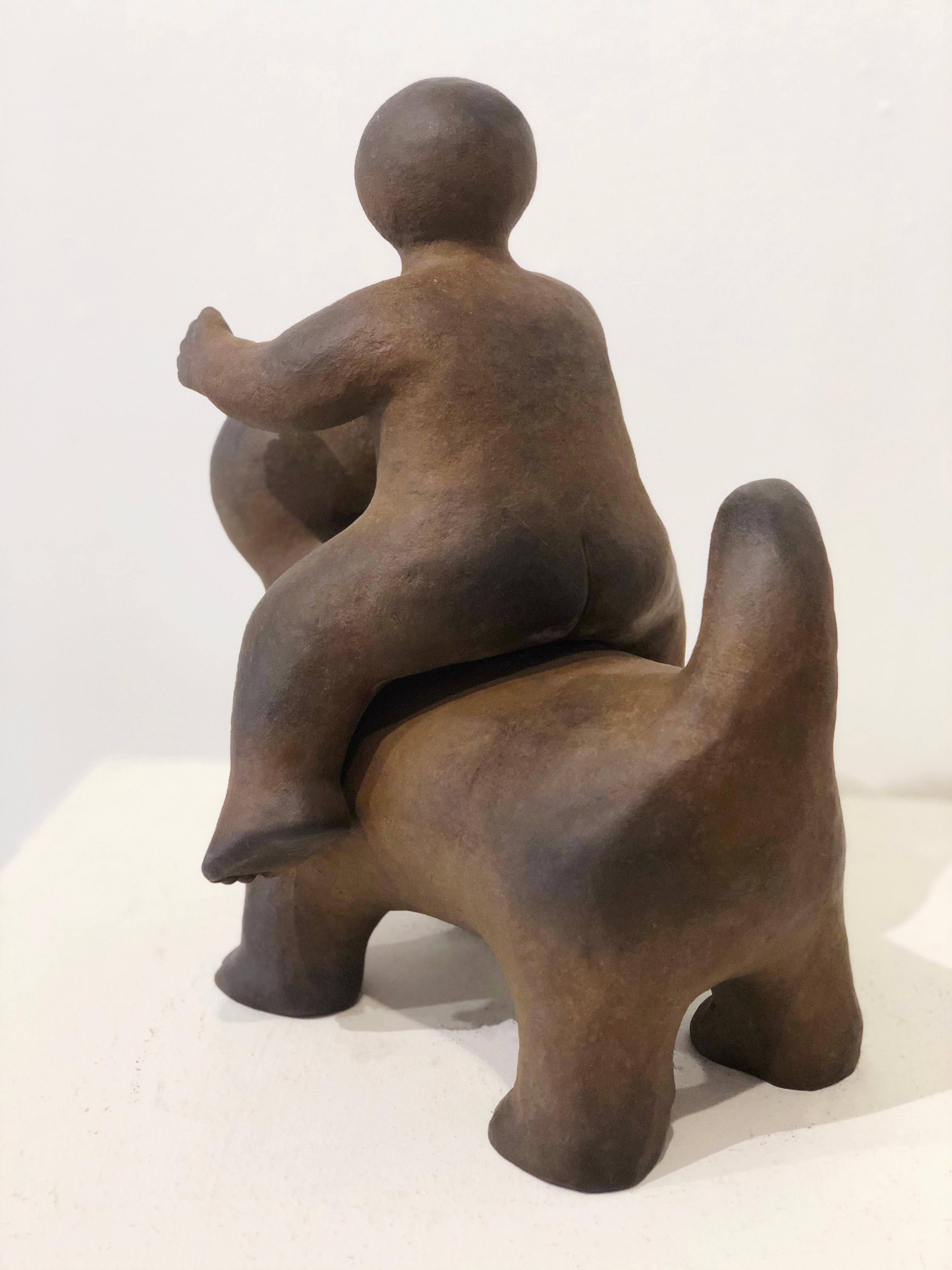Sculpture, Joy Brown, Animal with Rider 1
