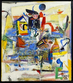 Wosene Worke Kosrof semi-abstract painting 'Sketch for a Hat V'