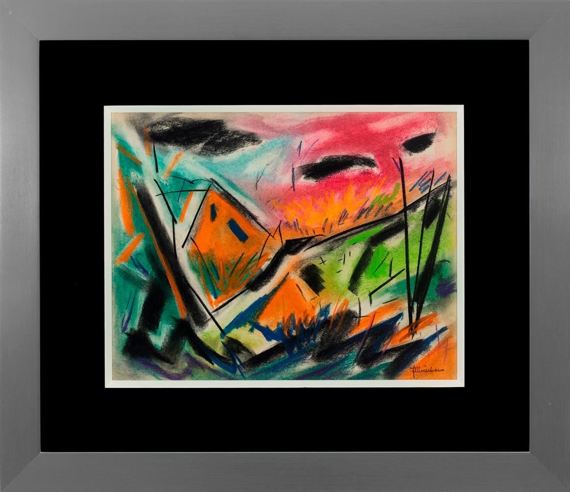 Joseph Meierhans Abstract Drawing - "House on the Hill"