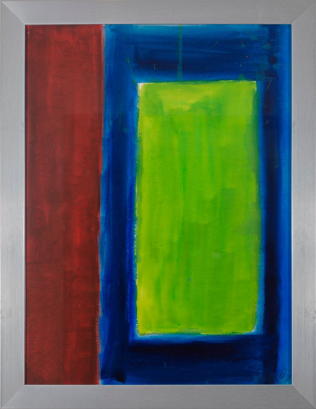 Lloyd Raymond Ney Abstract Drawing - "Green Colorfield"