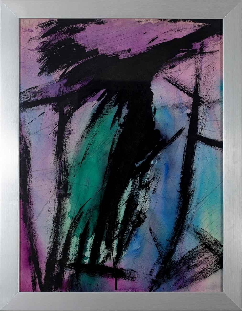 Lloyd Raymond Ney Abstract Drawing - "Purple Skies"