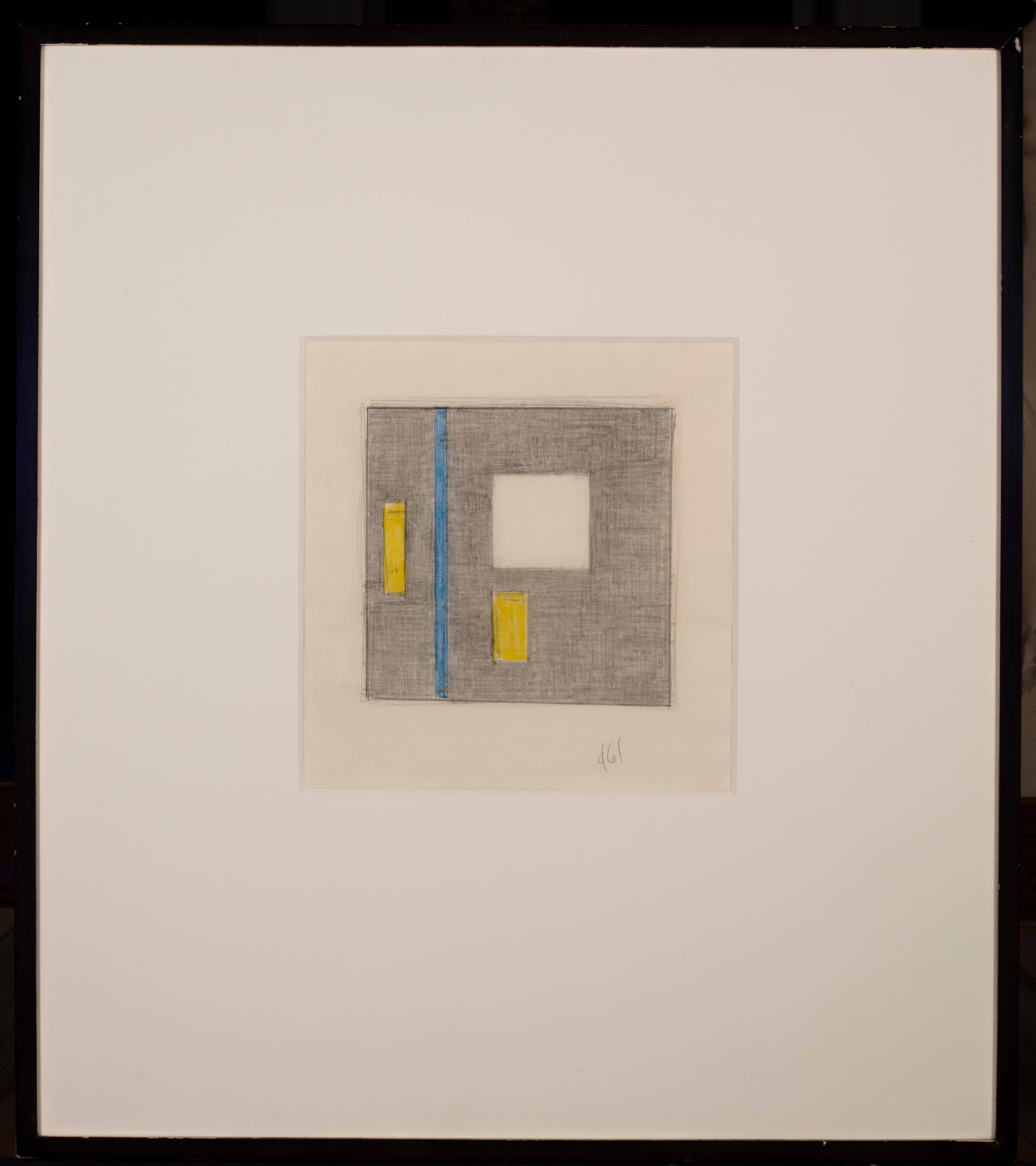 Burgoyne Diller Abstract Drawing – "Weißes Quadrat"