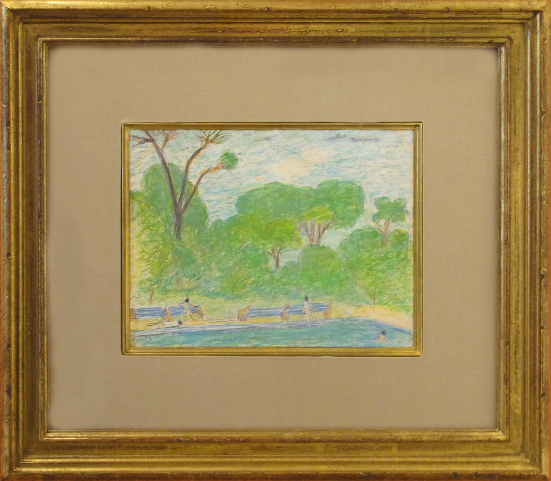 Gershon Benjamin Landscape Art - "The Swimming Pool"