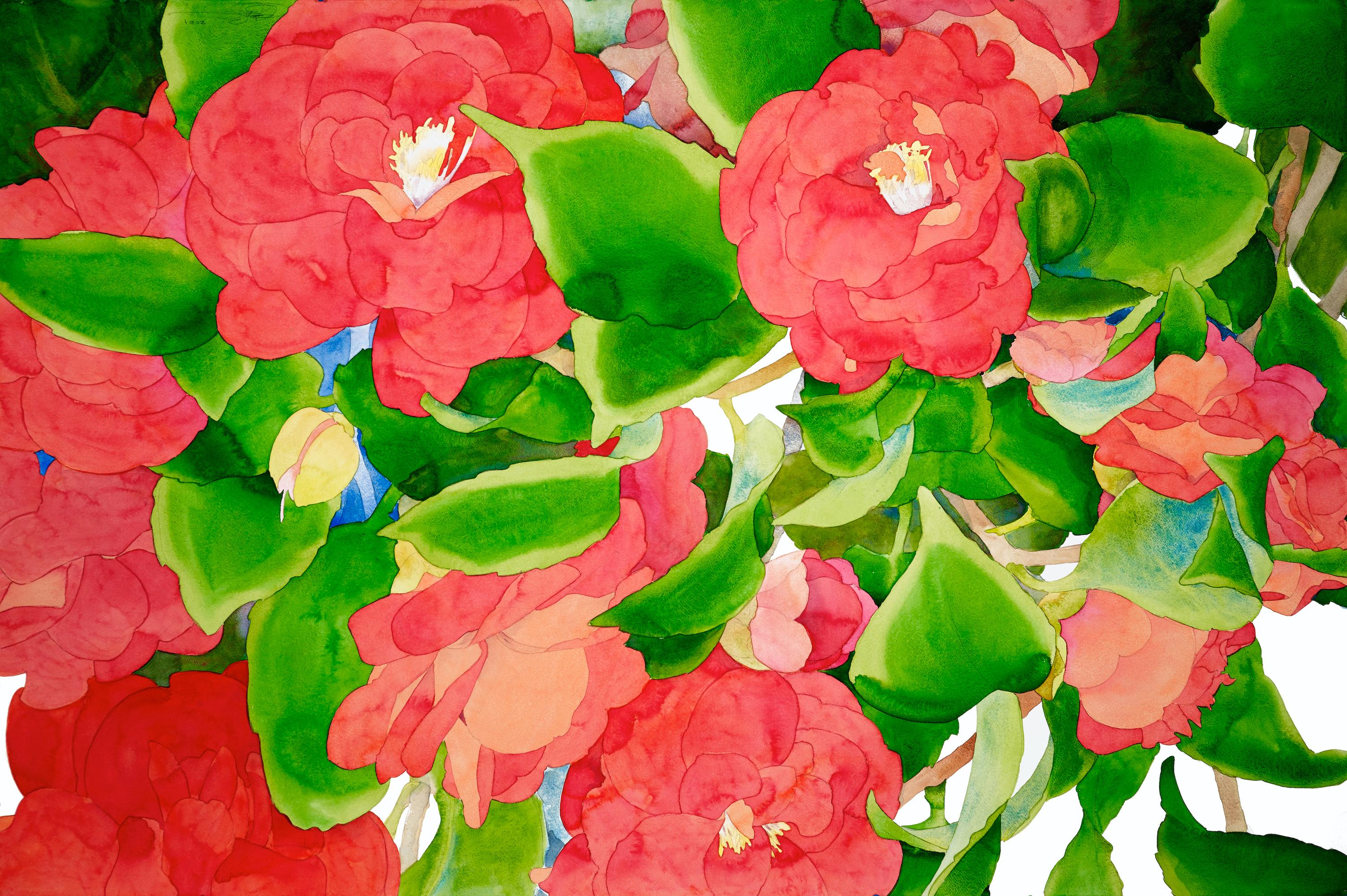 Gary Bukovnik Still-Life - Bright Camellias