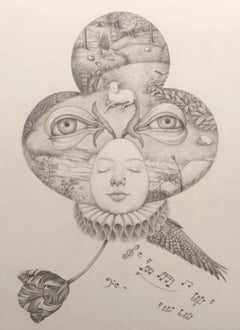 Four drawings - Okada suit of playing cards