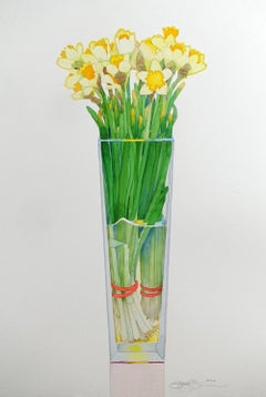 Daffodils in a Tall Vase