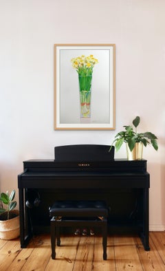 Daffodils in a Tall Vase