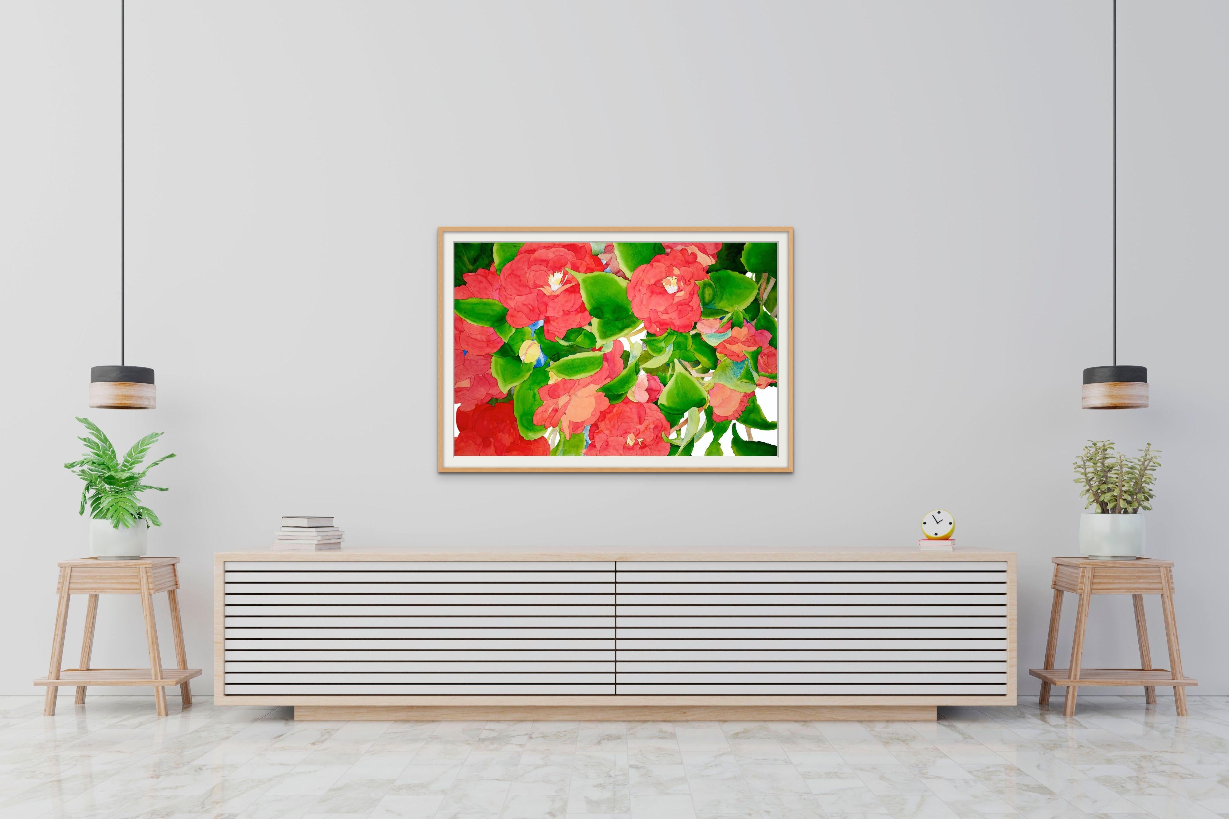 Bright Camellias - Art by Gary Bukovnik