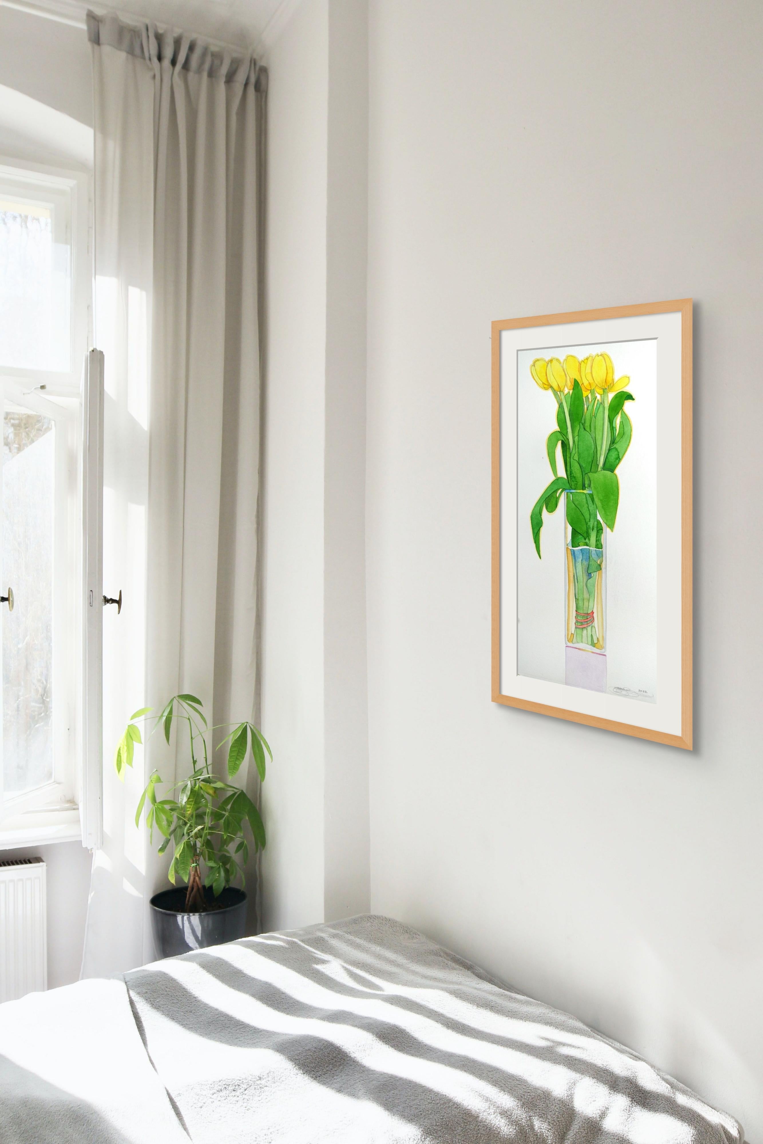 Tulipanes amarillos pequeños - Art de Gary Bukovnik