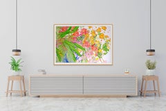 Fling Composition. Contemporary Framed Watercolor on Paper. Framed.