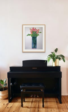 Rosen in einer blauen Vase