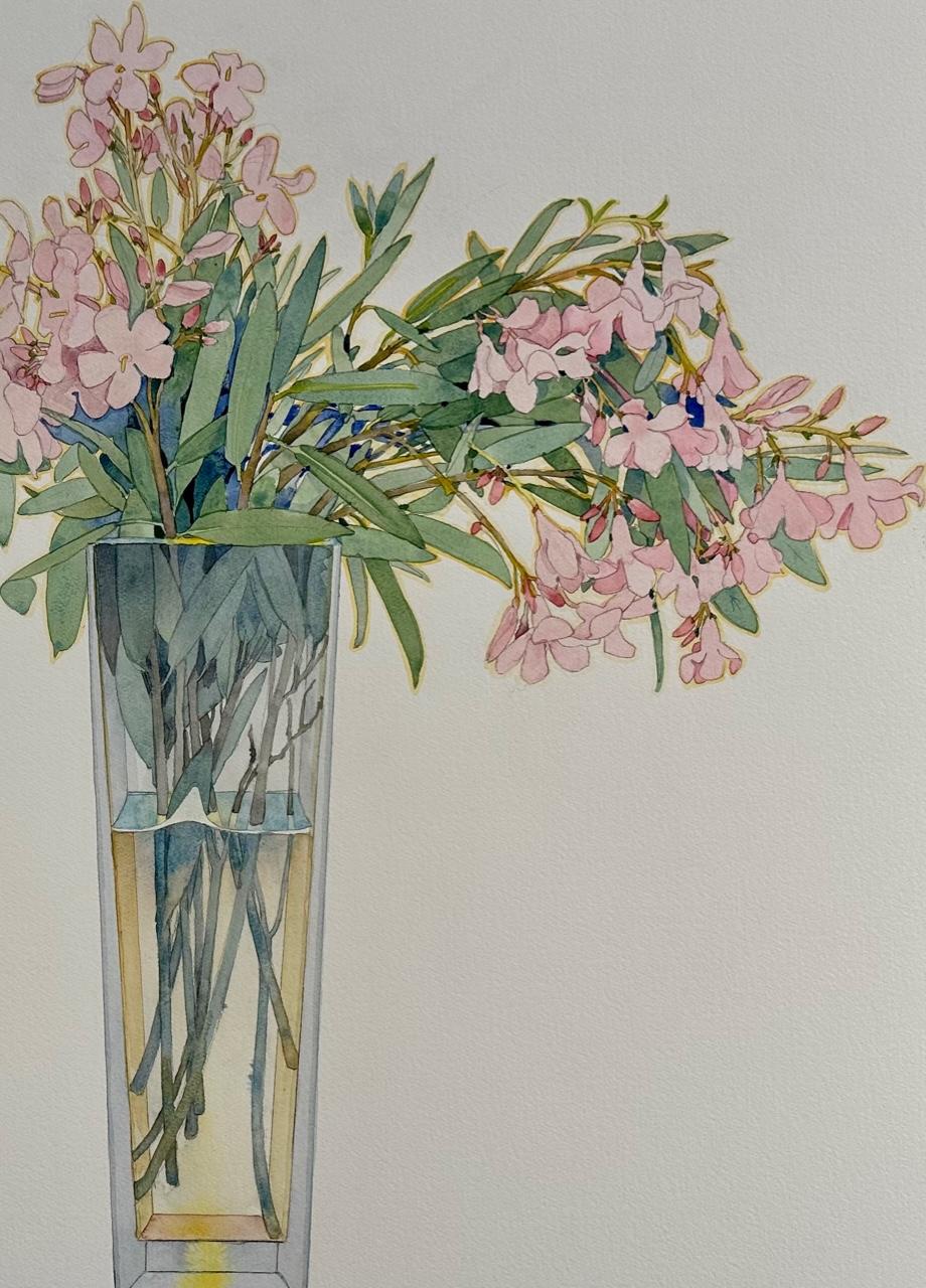 Oleander Still Life - Beige Still-Life by Gary Bukovnik