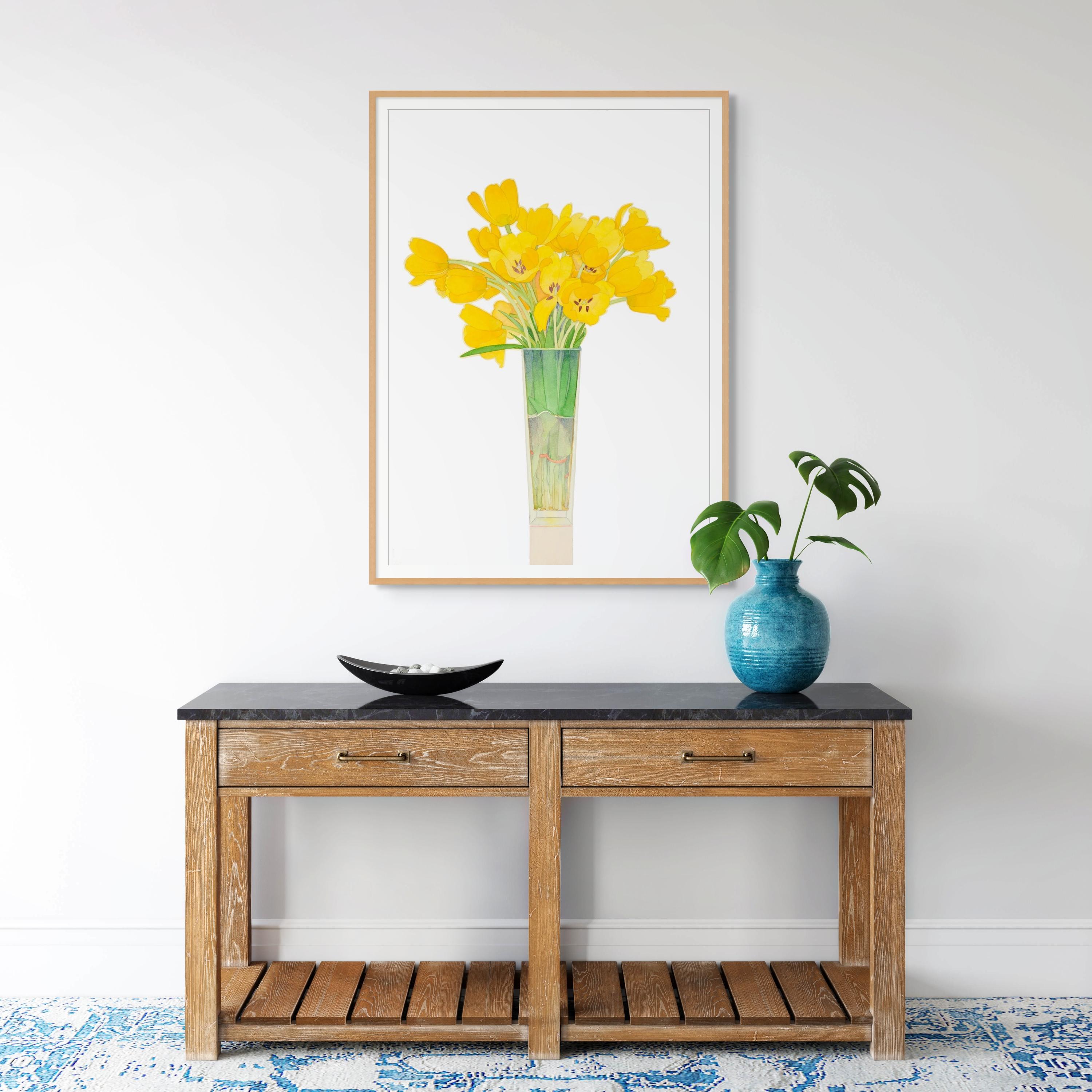 Hello Tulips dans un grand vase 1 - Art de Gary Bukovnik