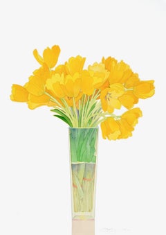Yellow tulips in a tall vase 2