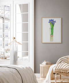 Iris en un jarrón alto