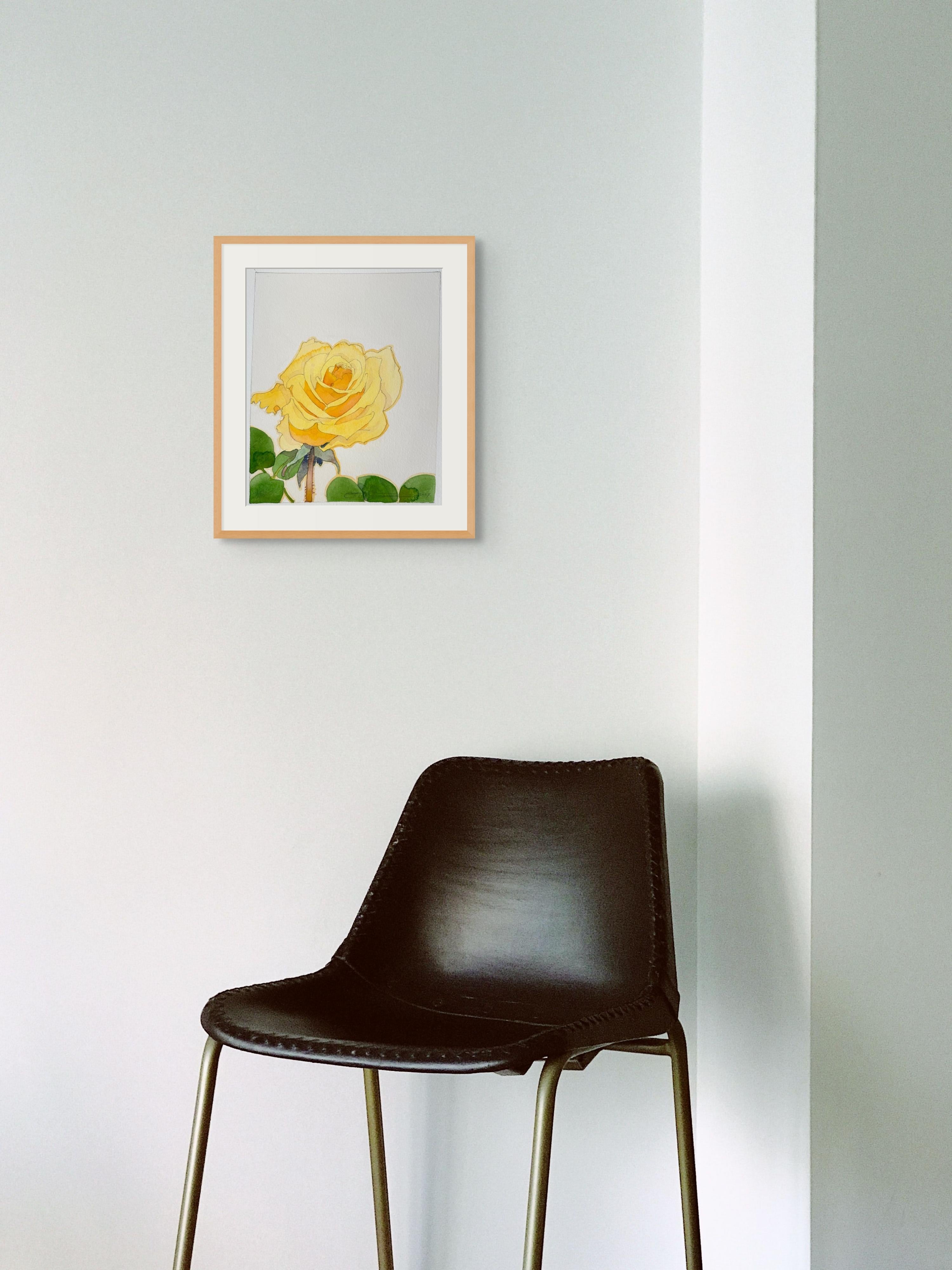 Rosa amarilla - Painting de Gary Bukovnik