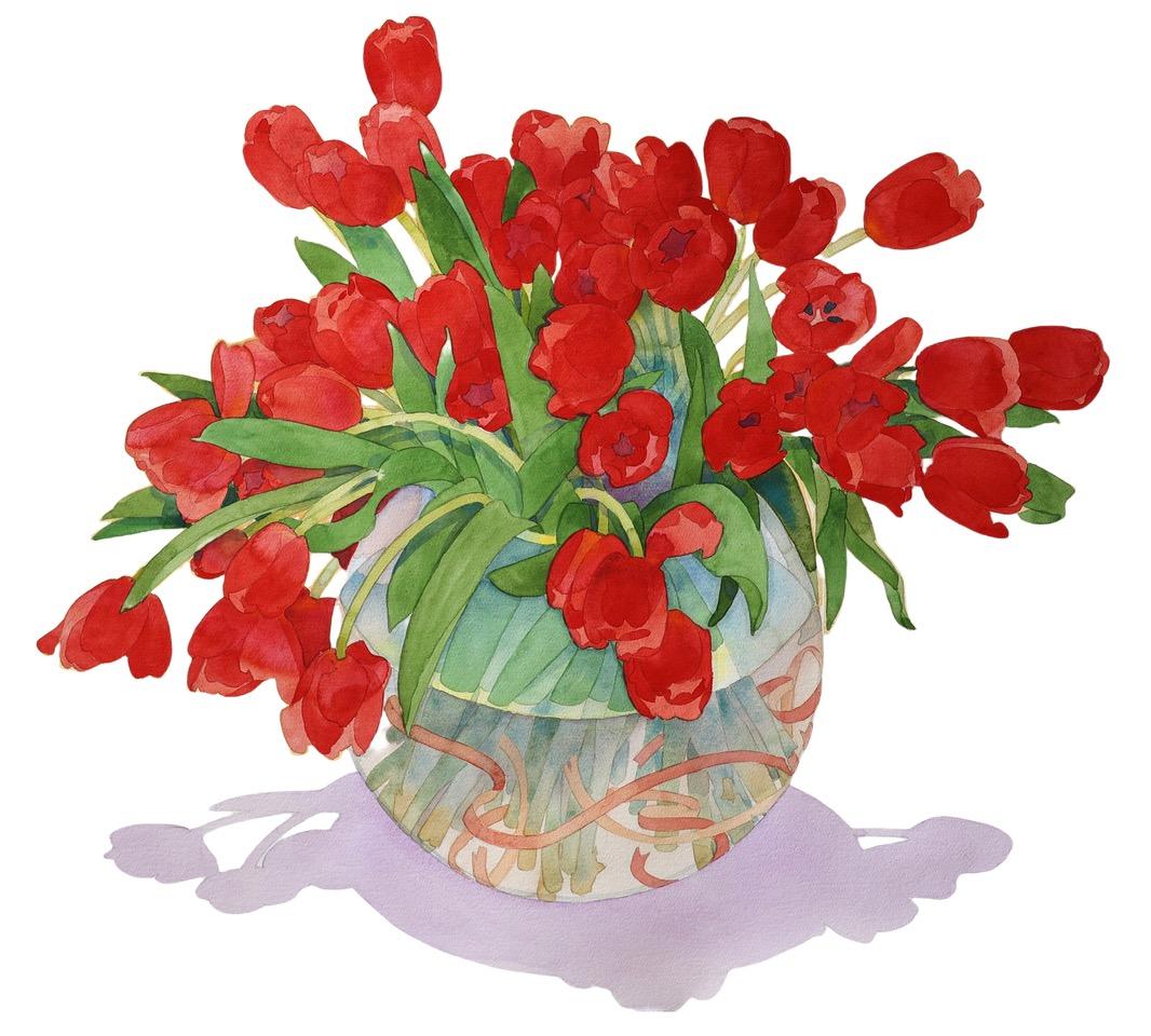 Still-Life de Gary Bukovnik - Tulipanes en un cuenco