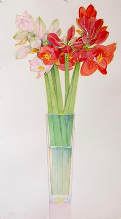 Amaryllis in a Tall Vase
